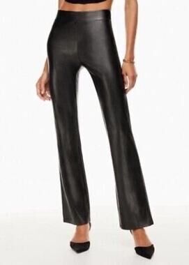 Babaton Ten by Aritzia Womens XS Upstage Pant Vegan Faux Leather Flare High Rise